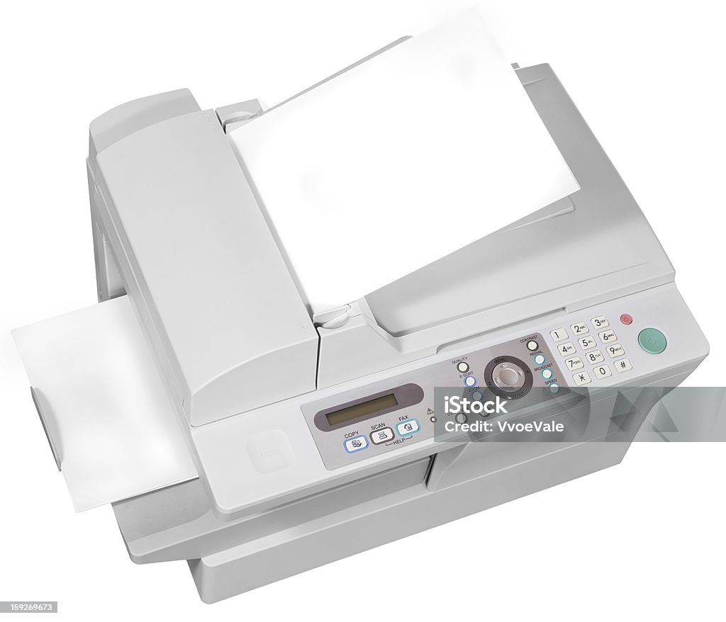 ffice multifunction device isolated on white grey office multifunction device isolated on white background Computer Printer Stock Photo