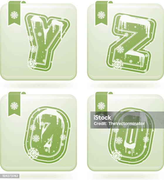 Winter Ziffern Großbuchstaben Stock Vektor Art und mehr Bilder von Alphabet - Alphabet, Buchstabe Y, Buchstabe Z