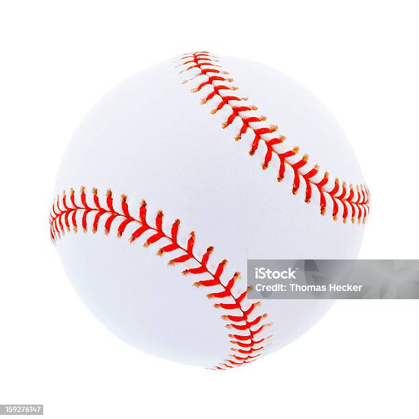Singolo Baseball Isolato Su Bianco - Fotografie stock e altre immagini di All star - Sportivo - All star - Sportivo, Attrezzatura, Attrezzatura di addestramento