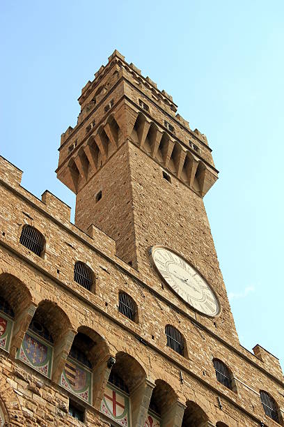 Old Palace Palazzo Vecchio in Florence. galerie des offices stock pictures, royalty-free photos & images