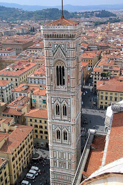 Florence Cathedral in Italy Bell tower of the Cathedral of Florence. galerie des offices stock pictures, royalty-free photos & images