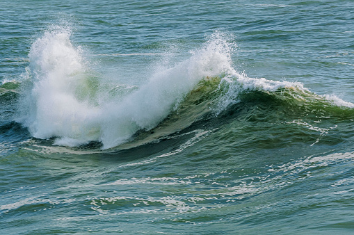 Amazing sea waves crashing on beach