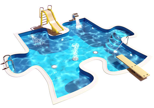 istock Pool in form of a puzzle 159279745