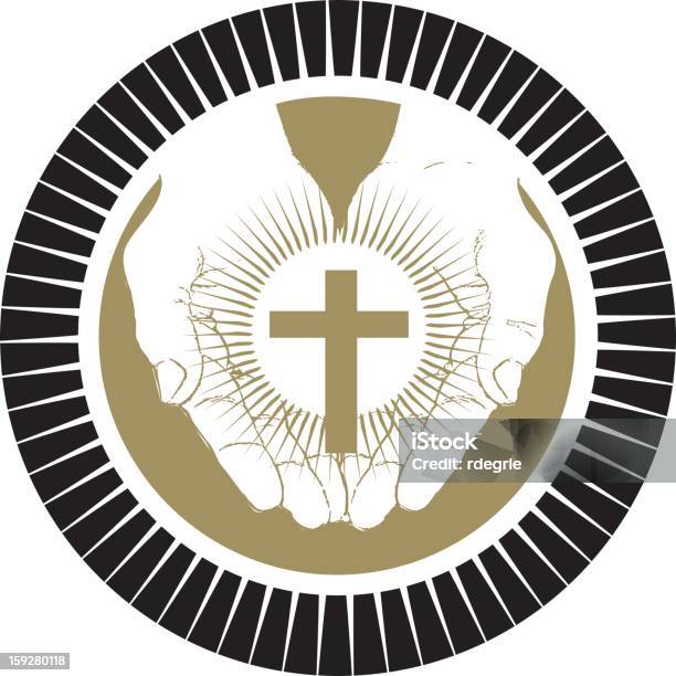 Christian Mani Tenendo Cross - Immagini vettoriali stock e altre immagini di Cerchio - Cerchio, Cristianesimo, Croce religiosa