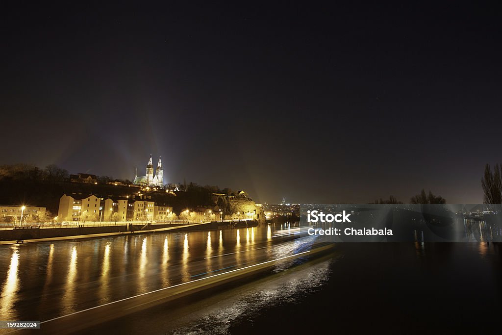 Praga di notte - Foto stock royalty-free di Acqua