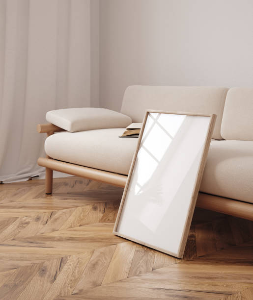 istock Frame mockup in minimalist decorated interior background 1592835986