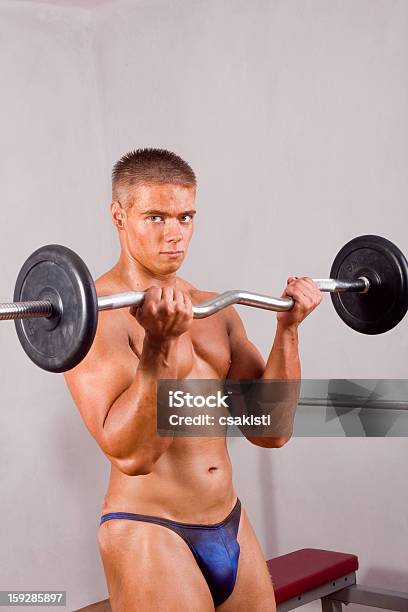 Amateur Bodybuilder Training Stock Photo - Download Image Now - Adult, Anaerobic Exercise, Barbell