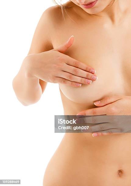 女性彼女の乳房のイグザムに白背景 - 1人のストックフォトや画像を多数ご用意 - 1人, 20-24歳, がん細胞