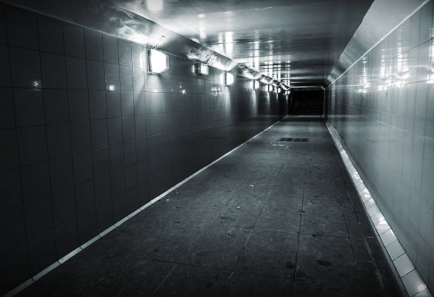 istock Monochrome photo of underground passage 159288691