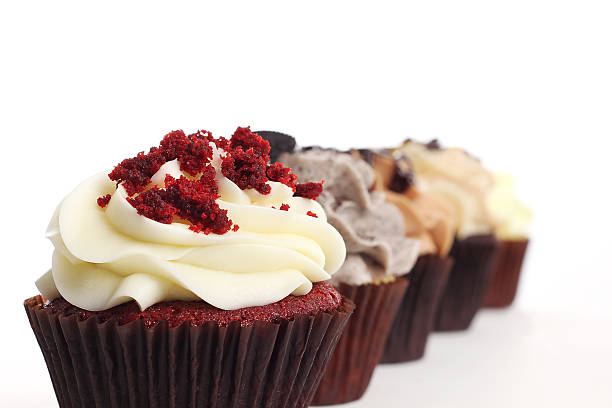 istock Red Velvet Cupcake In A Row 159289179