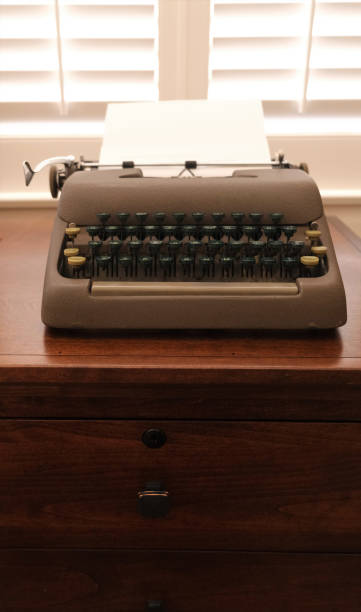 istock Close up of 1940's manual typewriter 1592896404