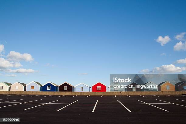 Пляж Хижинах Саутволд Suffolk Англия — стоковые фотографии и другие картинки Автостоянка - Автостоянка, Англия, Архитектура