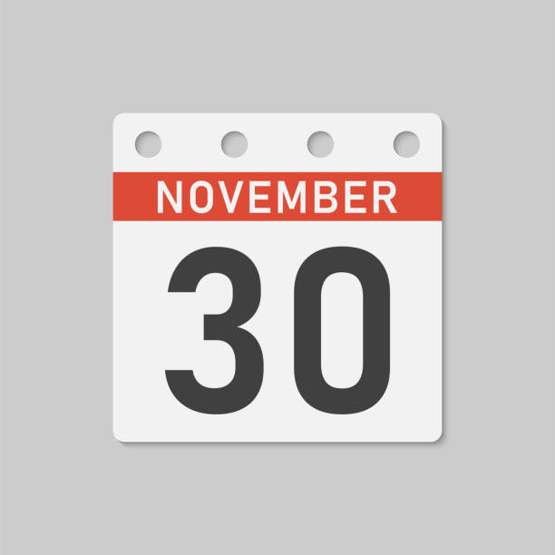 illustrations, cliparts, dessins animés et icônes de icône page calendrier jour - 30 novembre - romance backgrounds sticky paper
