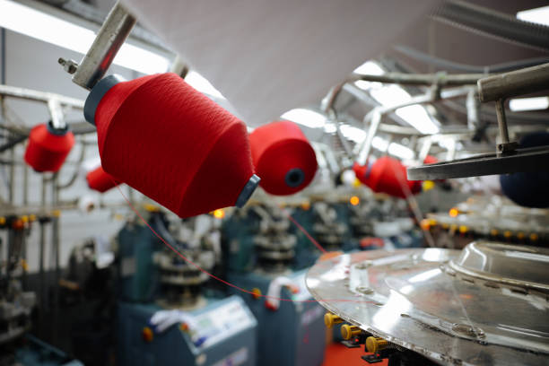 Modern textile factory, chemical and polyester yarn manufacturing,