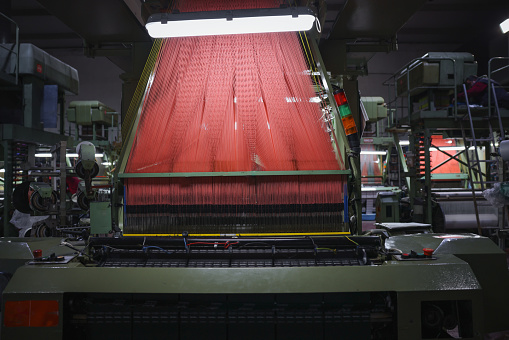 Modern textile factory, chemical and polyester yarn manufacturing,