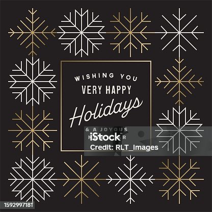 istock Happy Holidays Design Layout With Geometric Snowflake Pattern 1592997181
