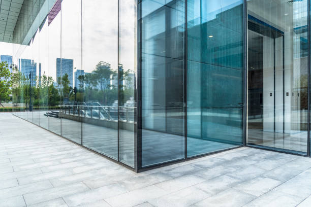 istock empty brick road near by office building, china 1593003232