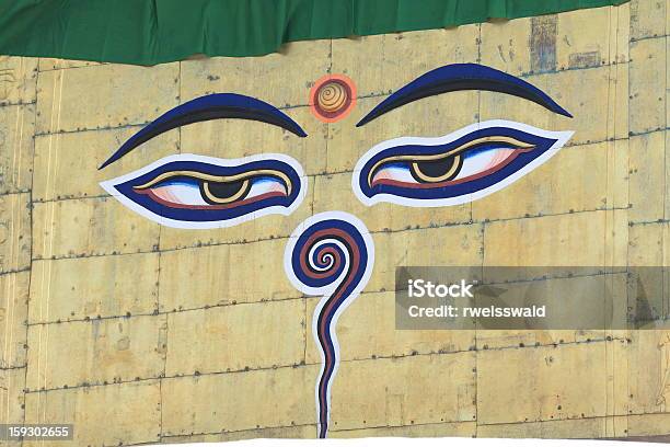 Die Buddhaaugen Auf Swayambhunath Stupa Stockfoto und mehr Bilder von Auge - Auge, Blattgold - Edelmetall, Buddha