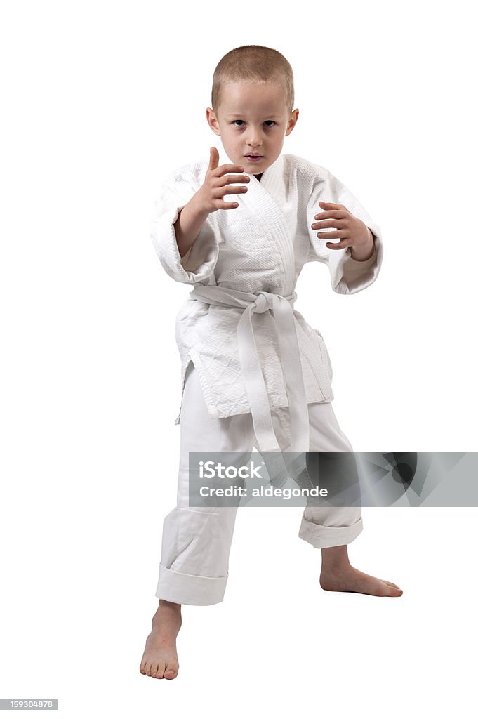 Junge im judo kimono, bei der Bekämpfung der position - Lizenzfrei Aggression Stock-Foto