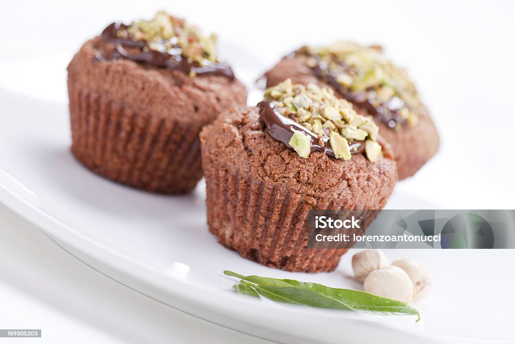 Muffin mit Schokolade und Pistazien - Lizenzfrei Dessert Stock-Foto