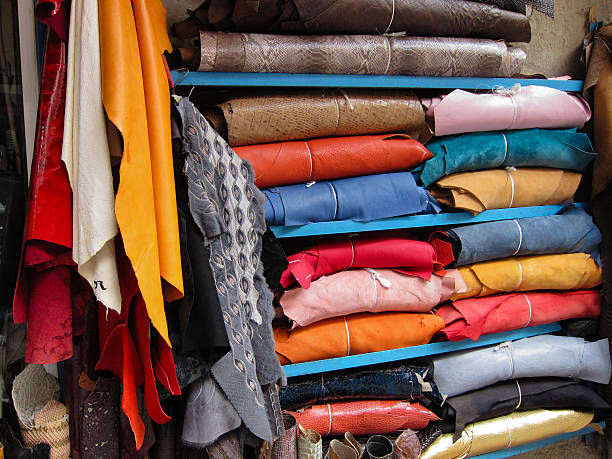 istock Pile of colored leather pieces. 159306887