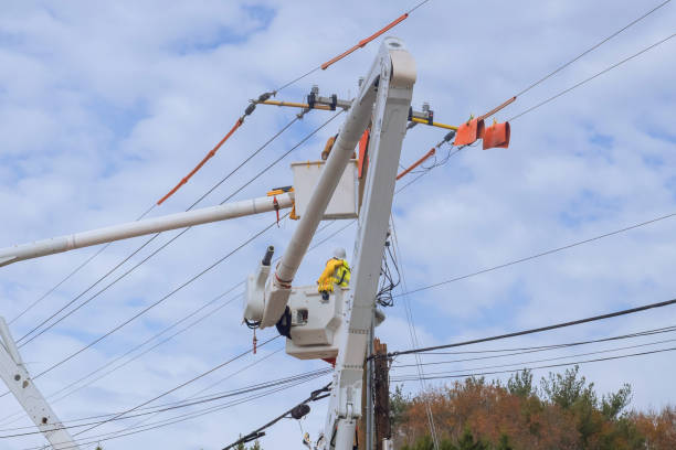 istock Handling damage caused by hurricane requires dedicated efforts of service men working on power a electrical lines 1593068949