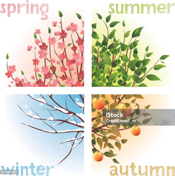 Seasons Stock Vektor Art und mehr Bilder von Vier Jahreszeiten - Vier Jahreszeiten, Muster, Bildhintergrund