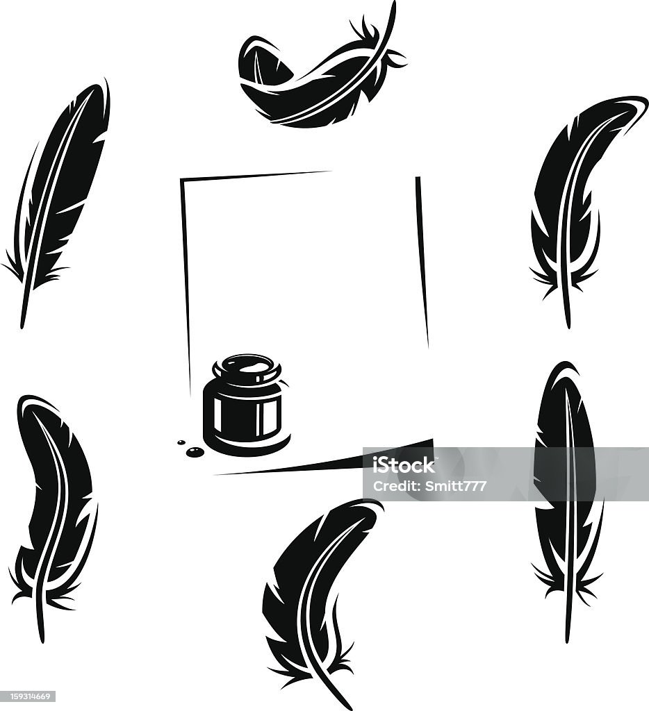 Pluma conjunto. Vector - Royalty-free Alegoria arte vetorial