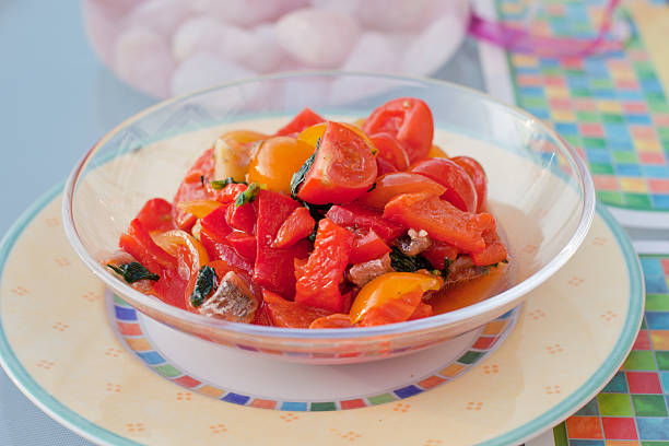 istock Fresh tomato salad with basil and paprika 159315440