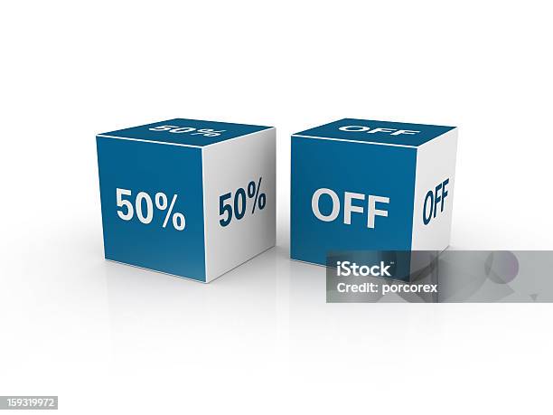 Discount Cubes Stock Photo - Download Image Now - Block Shape, Blue, Buying