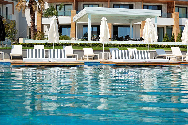 istock Swimming pool with hot tub by beach 159320230