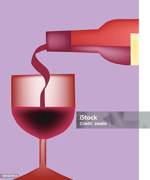 Wlej Wino - Stockowe grafiki wektorowe i więcej obrazów Czerwone wino - Czerwone wino, Kieliszek, Nalewać