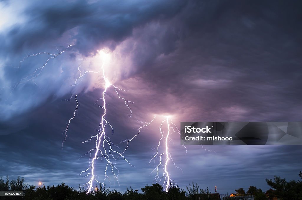 lightnings clouds and thunder lightnings and storm Thunderstorm Stock Photo