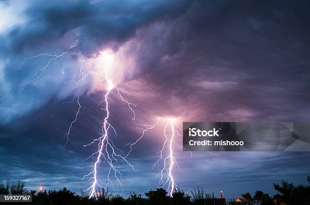 Lightnings Stock Photo - Download Image Now - Thunderstorm, Lightning, Storm Cloud