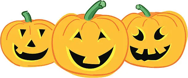 Vector illustration of Jack O Lanterns