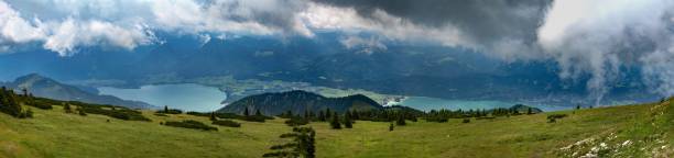 istock Valley in Upper Austria with the Wolfgangsee Lake 1593337639