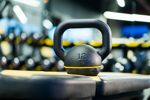 Kettlebell with selective focus