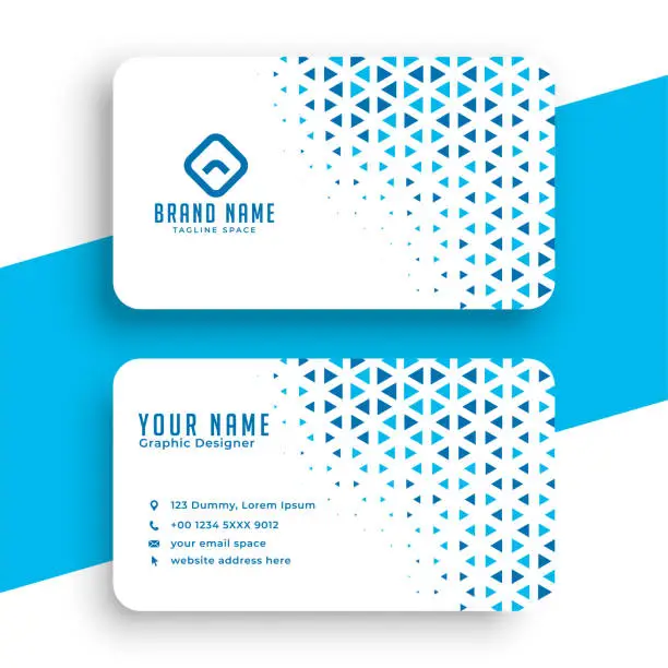 Vector illustration of Corporate blue halftone elegant business card template
