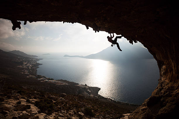 istock Silhouette of a rock climber at sunset 159337128