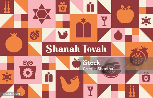 istock Rosh Hashanah  geometric greeting card - v3 1593374564