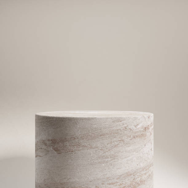 istock Abstract stone podium for display product. Stone cylinder. 1593376640