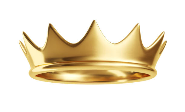 istock Classic golden crown isolated on a white background. Clipping path included. 1593384553