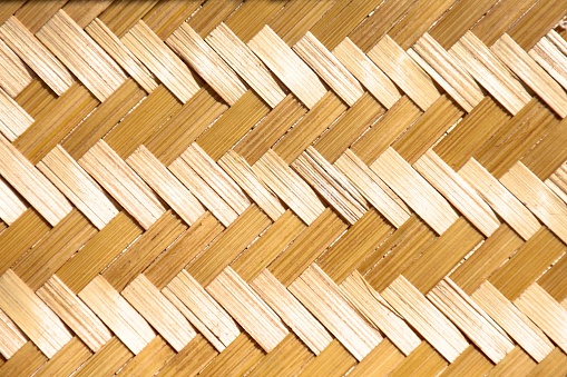 Close-up of a woven bamboo background