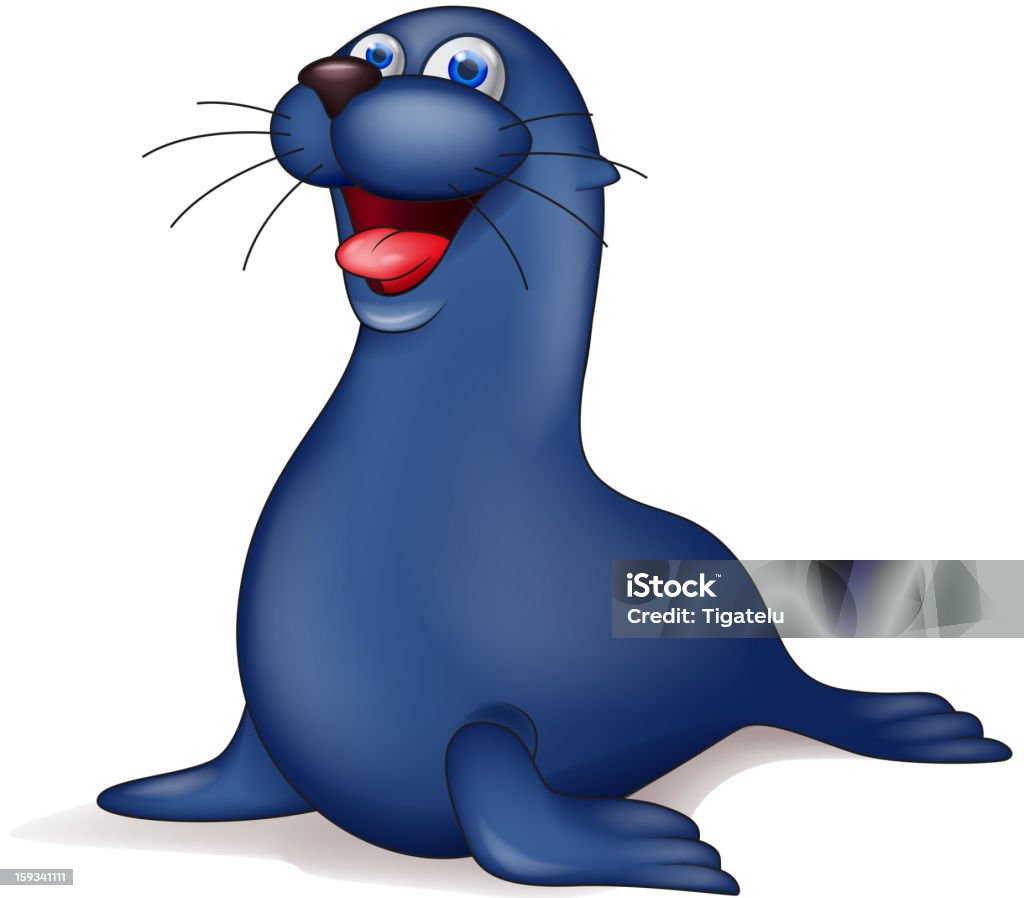 Dessin animé drôle seal - clipart vectoriel de Phoque libre de droits