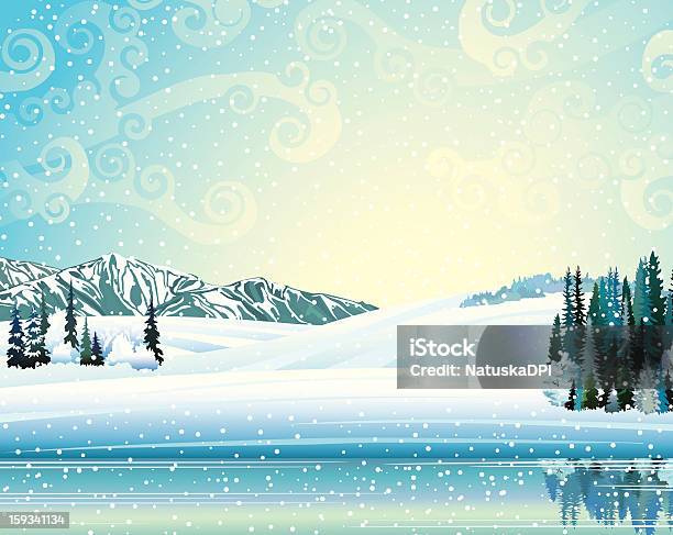Winer 風景森や湖がございます - 雪のベクターアート素材や画像を多数ご用意 - 雪, イラストレーション, ベクター画像