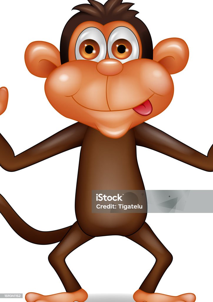 moneky feliz dos - Vetor de Acenar royalty-free