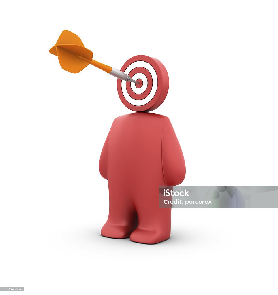 Dart on Target и человек - Стоковые фото Белый роялти-фри