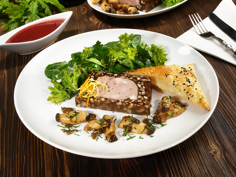 Wild Game Meat Appetizer with Mushroom Jelly and Sauce Cumberland - Wild Game Meat