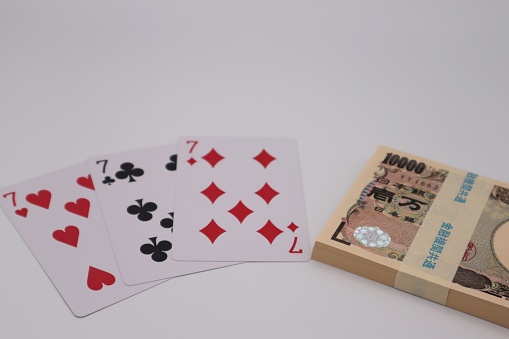 Ace of Clubs. Isolated on a gray background. Gambling. Playing cards. Cards.