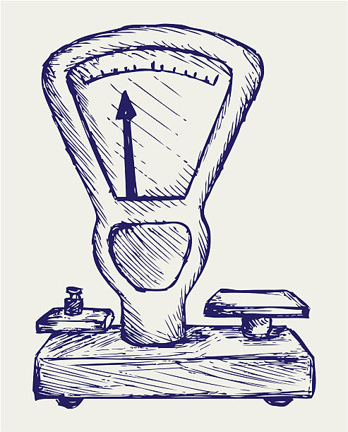 Weight scale vector art illustration